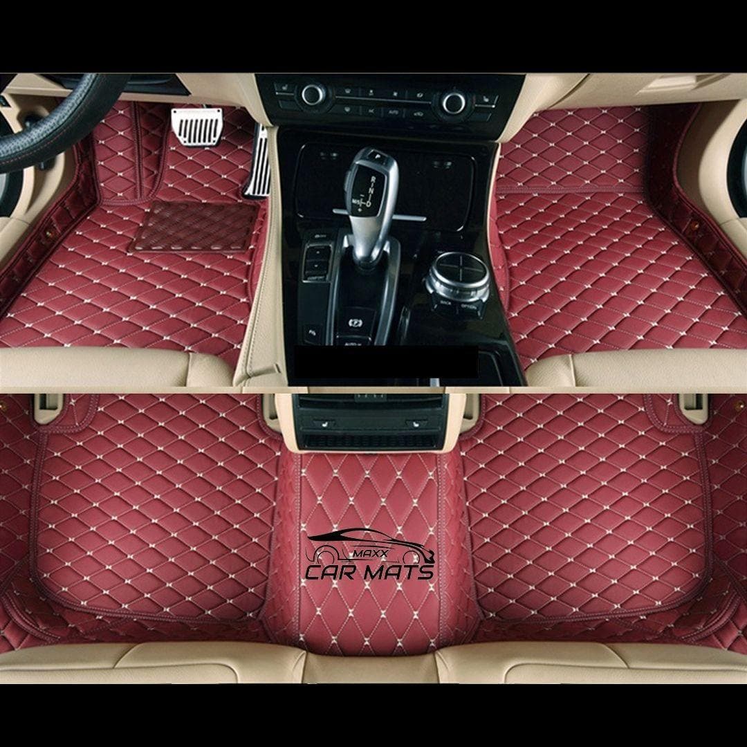 Wine Red Luxury Car Mats Set