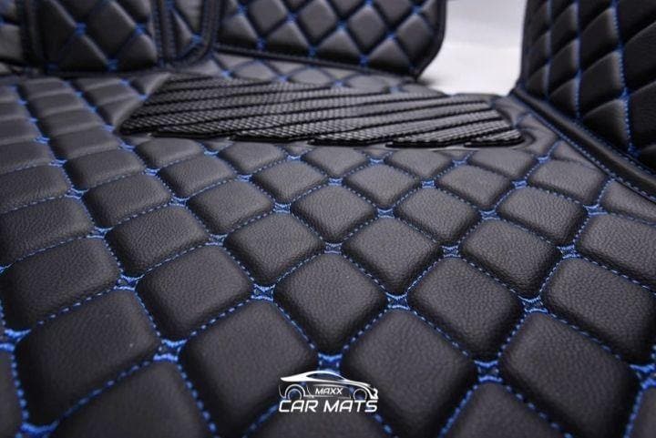 Black & Blue Stitching Luxury Car Mats Set – Maxx Car Mats