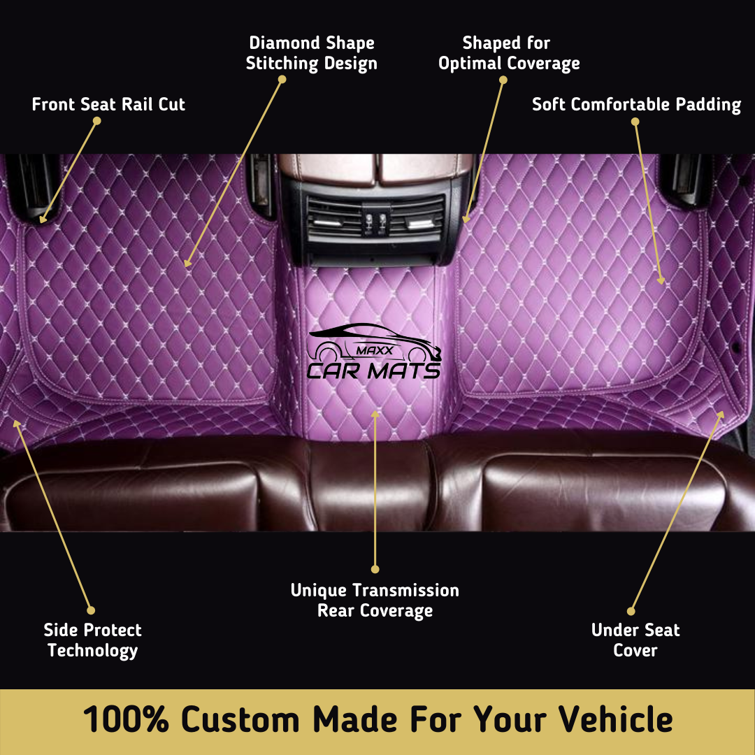 Purple Luxury Car Mats Set